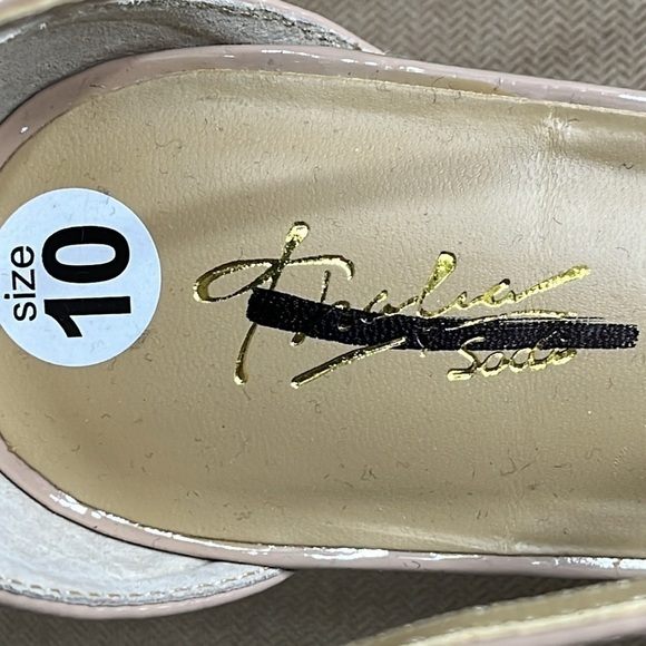 Thalia Sodi Nude Strappy High Heel Pumps Darria Shoes Size 10 Shiny Patent Look - Picture 4 of 14